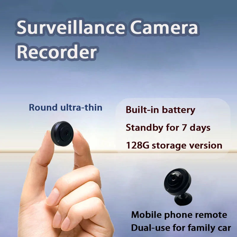 Full HD Camera, Mini Monitor Camera, No Need for Power or Drilling, Security Protection, Night Vision, Motion Detection, 360-Degree
