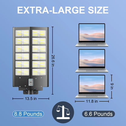2-Pack 5000W Solar Street Lights