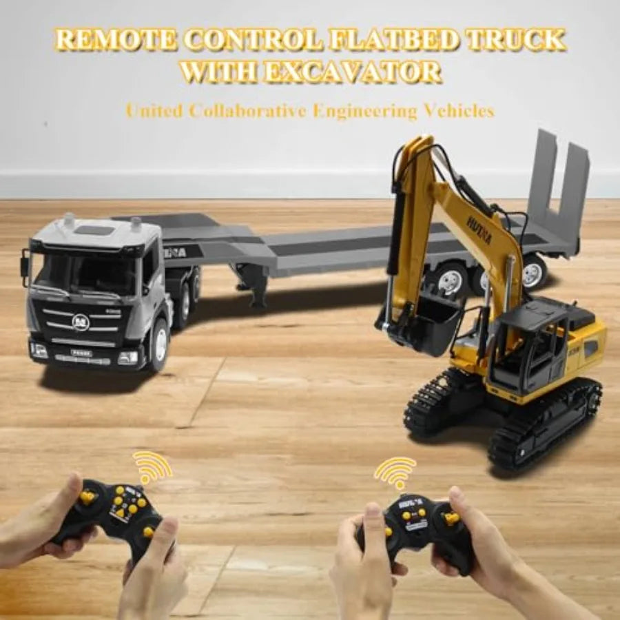 RC Semi Truck Excavator Set