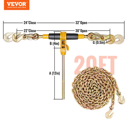 7100 lbs. Ratchet Chain Binder Anti-skid Handle