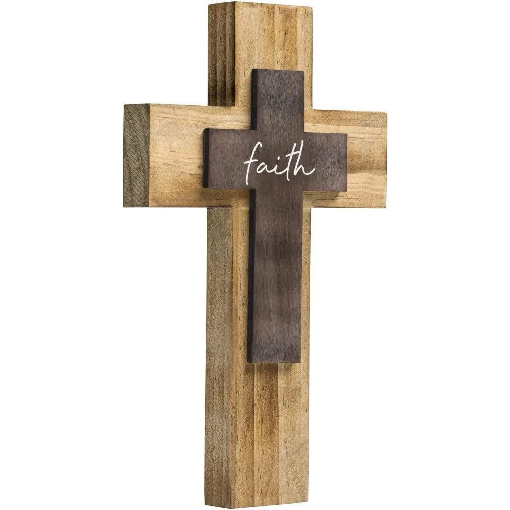 Wall Wooden Cross With Hook Handmade
