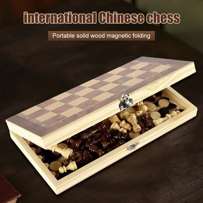 Magnetic Wooden Folding Chess Set
