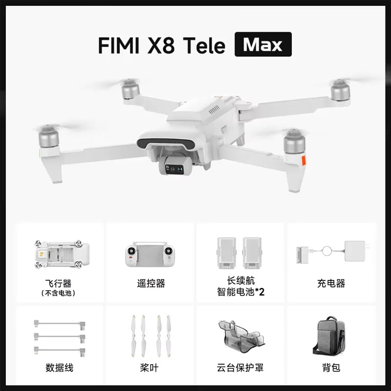 RC Quadcopter Tele Max 4K Professional Drone 3-Axis Gimbal with Wide-Angle 30x Hybrid Zoom AI Super Night Mode