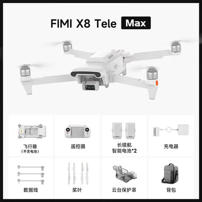 RC Quadcopter Tele Max 4K Professional Drone 3-Axis Gimbal with Wide-Angle 30x Hybrid Zoom AI Super Night Mode