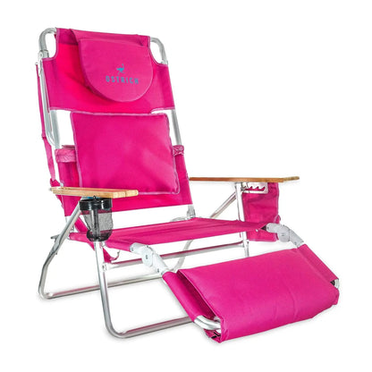 The Deluxe 3 in 1 Lightweight Lawn Beach Reclining Lounge Chair with Footrest, Outdoor Furniture for Patio, Customized