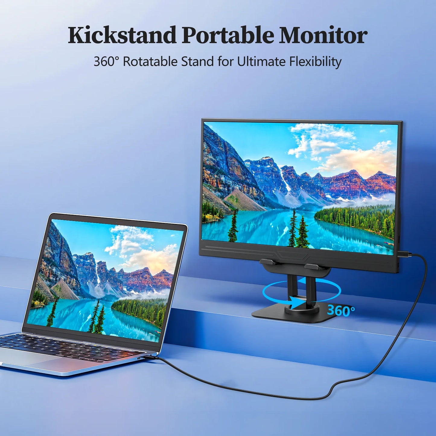 13.3inch Small Portable Monitor for Laptop, IPS 1080P USB HDMI Travel External Second Screen