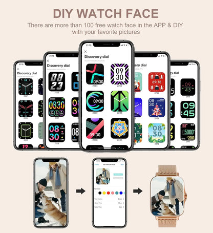 Smart Watch for Women(Call Receive/Dial), Fitness Tracker Smartwatch for Android iOS Phones