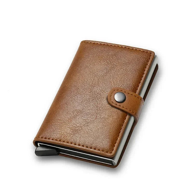 Rfid Credit Card Holder Storage Luxury Small Smart Wallet Metal Business Cardholder Case for Women or Men
