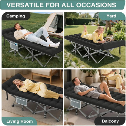 Heavy-Duty Portable Camping Cot with Mattress