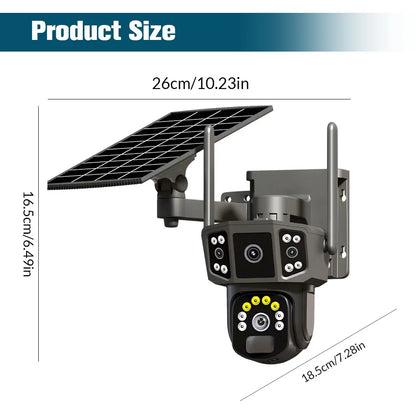 9MP 4K IP Camera With Dual Lens Screen WiFi PTZ Auto Tracking Waterproof Panoramic Surveillance Camera with Voice Intercom System