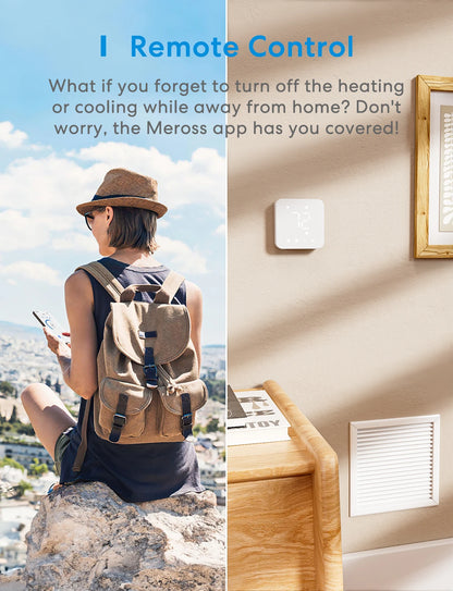 Wi-Fi Thermostat Compatible with 95% heating and cooling systems Works with Alexa Home kit