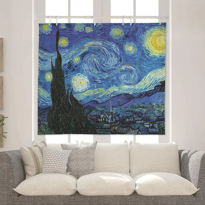 Starry Night Blacklight Tapestry by Van Gogh Wall Art for Bedroom Aesthetic