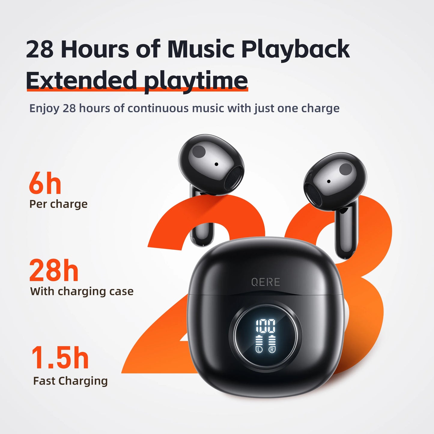 Wireless Bluetooth Earphones, 5.3, TWS HD Microphone