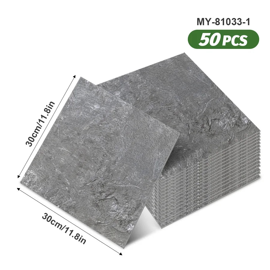 50pcs SXP Floor and Wall Tiles Peel and Stick 11.81x11.81in Self-Adhesive Applies to any Indoor Surface