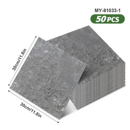 50pcs SXP Floor and Wall Tiles Peel and Stick 11.81x11.81in Self-Adhesive Applies to any Indoor Surface