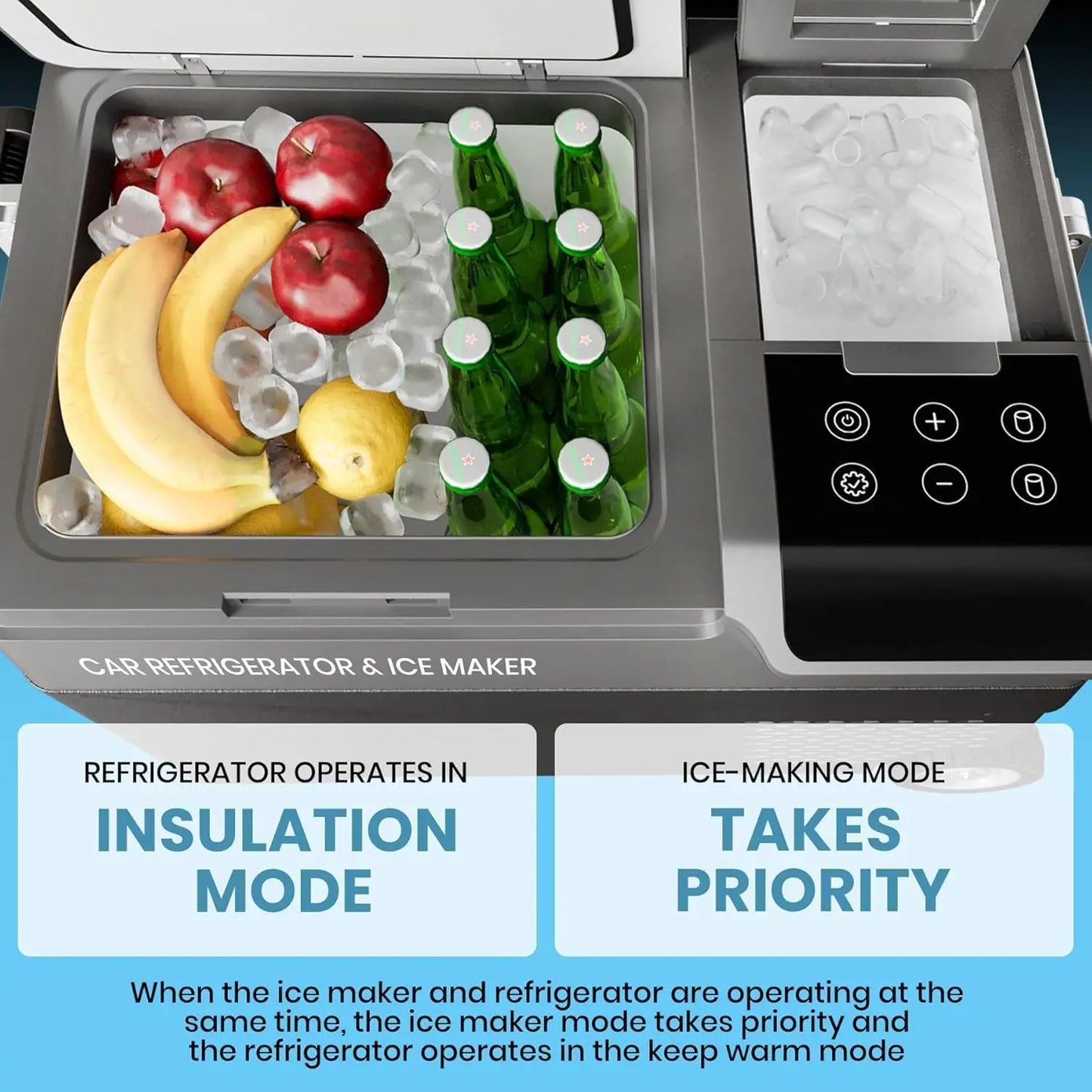 Portable Refrigerator with Ice Maker for Car or Truck
