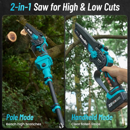 2-IN-1, 8'' Brushless Pole Saw