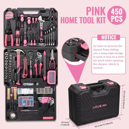 450-Piece Pink Tool Set