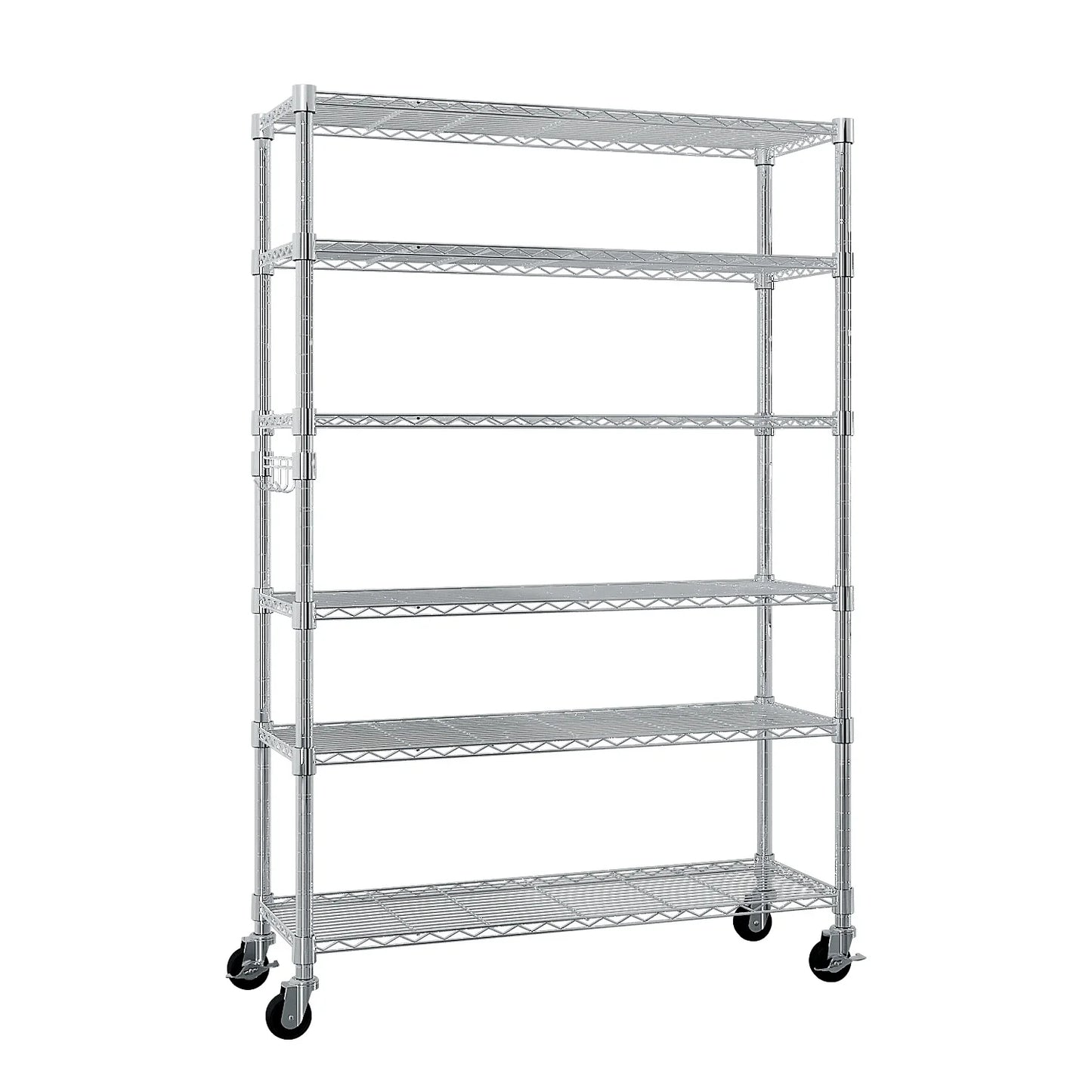 6-Tier Adjustable Metal Shelf with Wheels