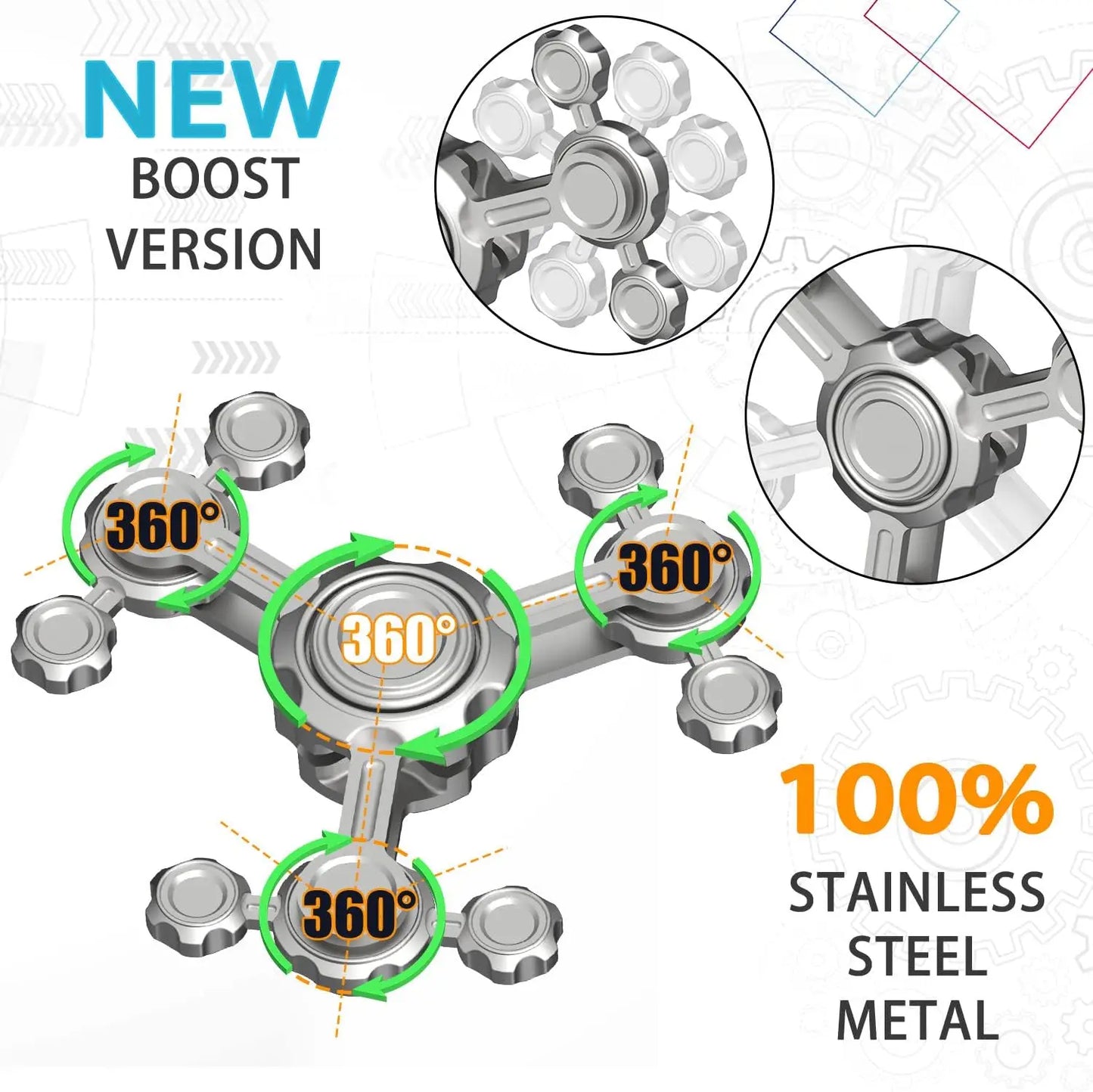 Metal Fidget Spinner Toy for Kids and Adults