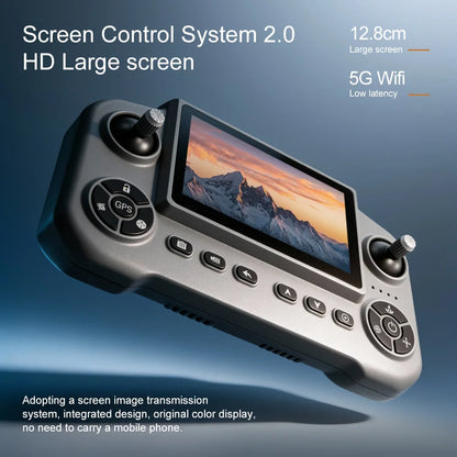 RC Quadcopter with LCD Screen Remote Control Drone Laser Obstacle Avoidance 8K GPS Professional Camera