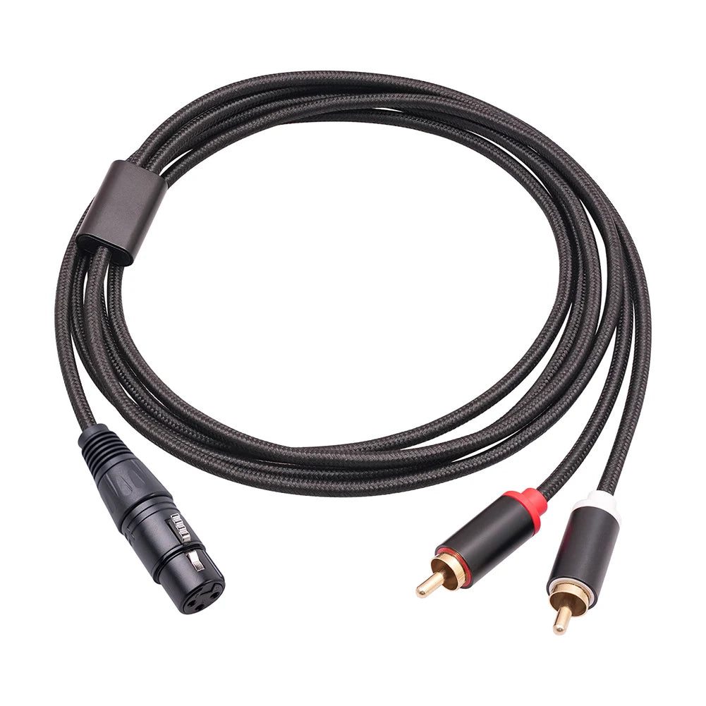 Female XLR To Dual RCA Male Cable