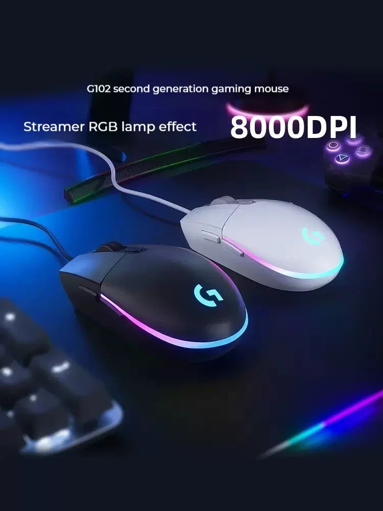 Logitech G102 Generation 6 keys 8000 DPI Wired Ergonomic Gaming Mouse