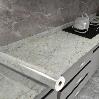 Pvc Marble Kitchen Oil-Proof, Waterproof Self-Adhesive Countertop or Cabinet Renovation Tile Stickers
