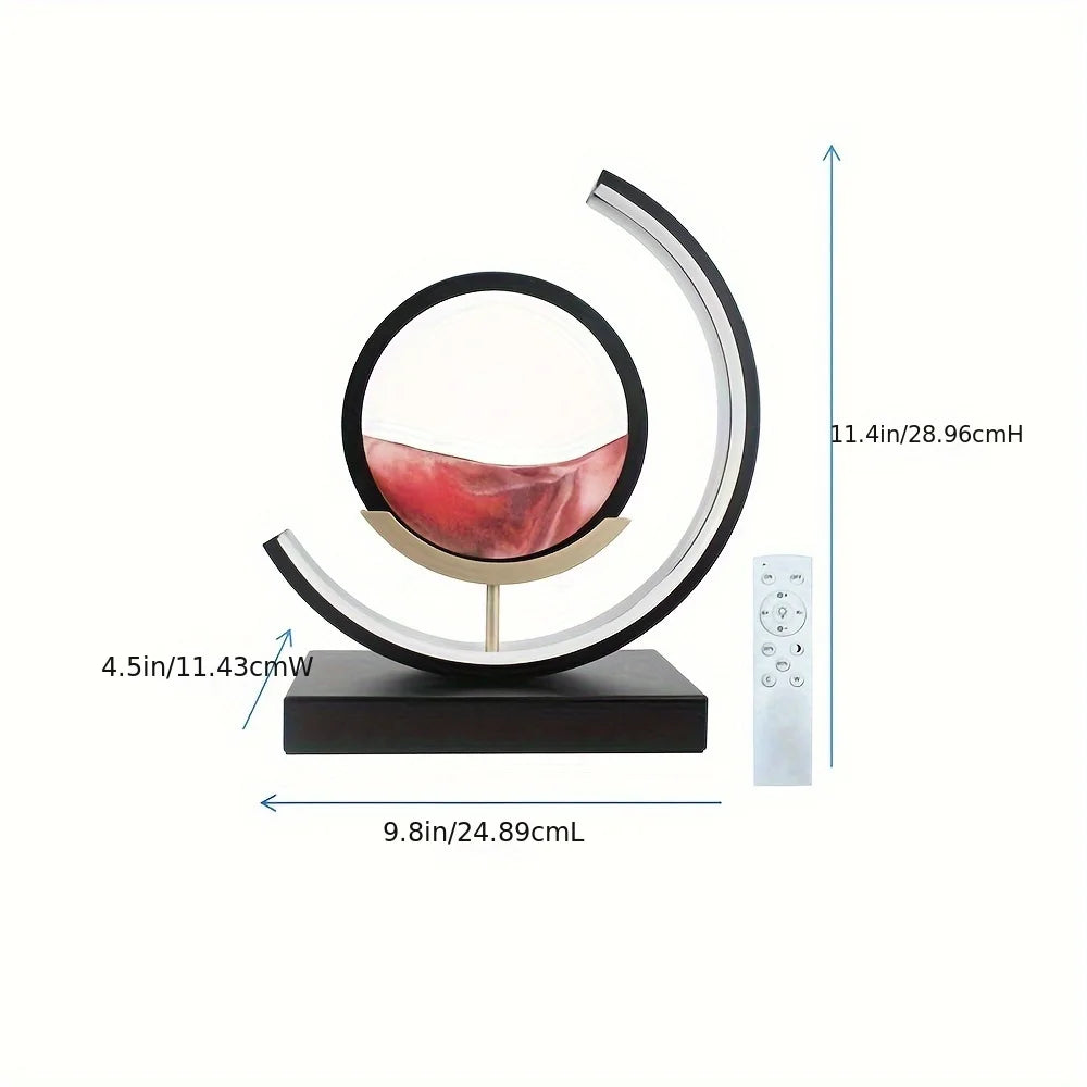 Moving Sand Art Picture In Motion, 3D Sand Lamp in 3 Colors With Stand