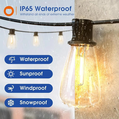150FT LED Outdoor String Lights Waterproof, Shatterproof, Dimmable Patio Lights