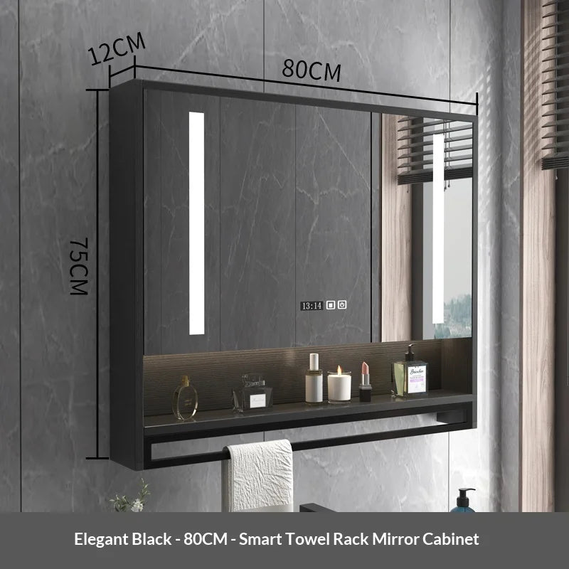 Bathroom Mirror LED Backlit Smart Anti Fog Touch Sensor Mirrored Cabinet