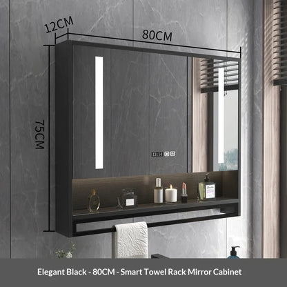 Bathroom Mirror LED Backlit Smart Anti Fog Touch Sensor Mirrored Cabinet