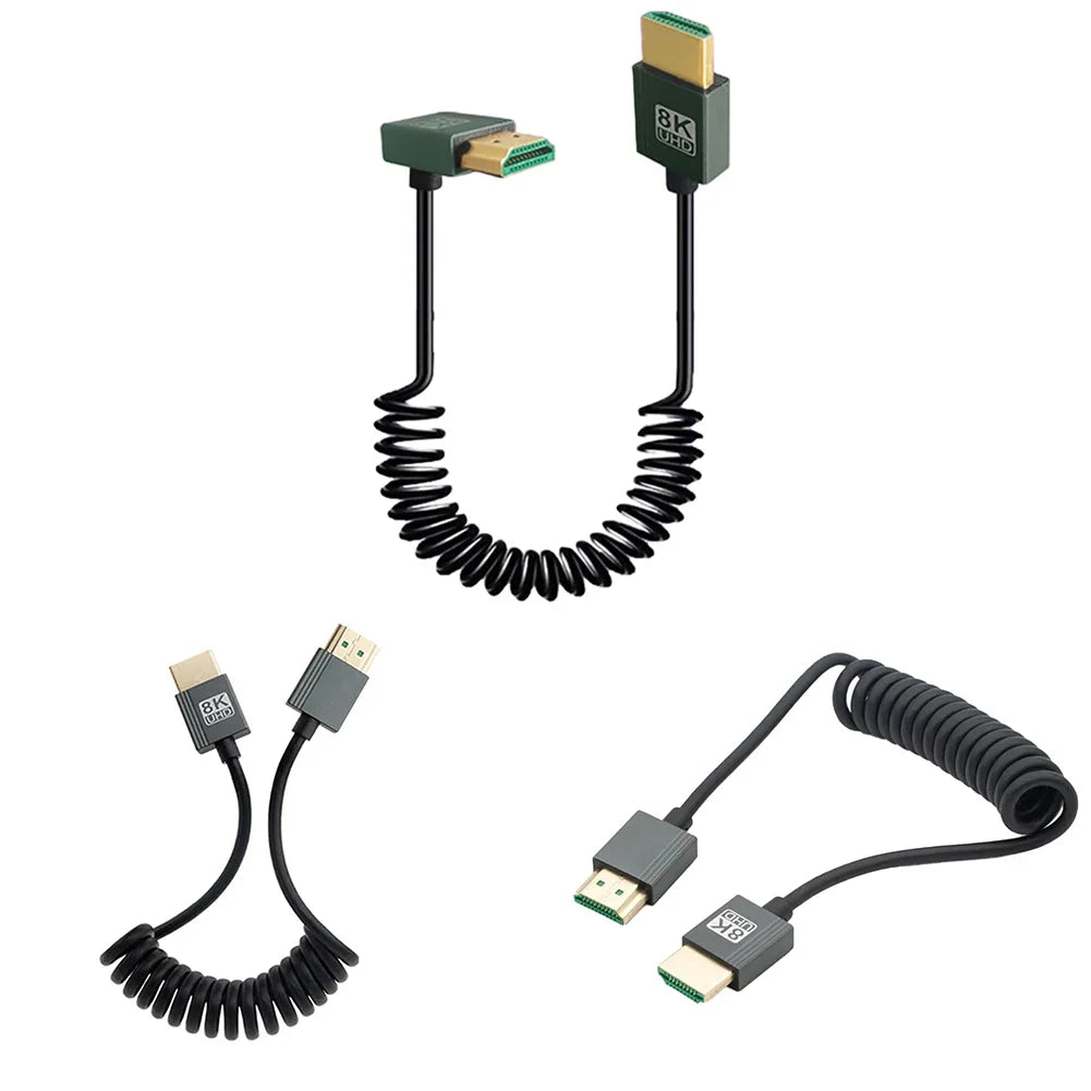 8K Ultra HD HDMI To HDMI Coiled Cable