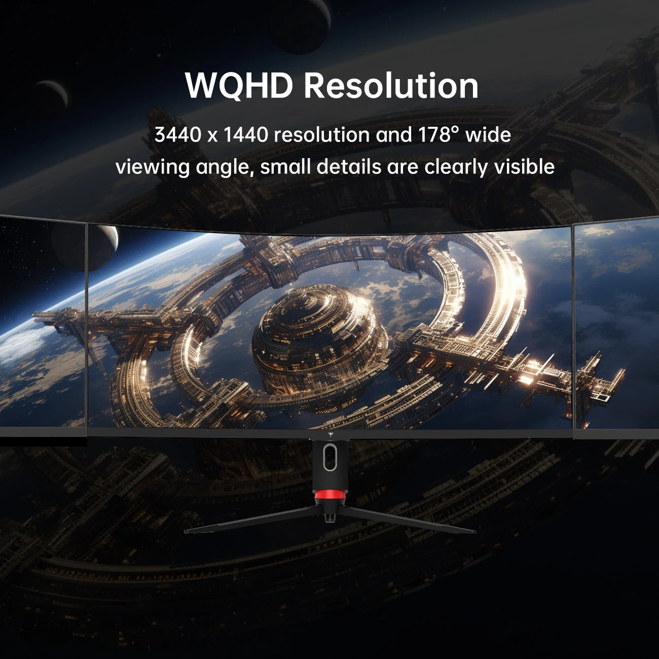 34'' Curved Ultrawide Gaming Monitor 3440x1440p 165Hz, 1500R Curved Monitor, Freesync G-sync, Height/Tilt/Swivel/Pivot, Picture