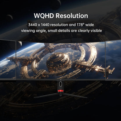 34'' Curved Ultrawide Gaming Monitor 3440x1440p 165Hz, 1500R Curved Monitor, Freesync G-sync, Height/Tilt/Swivel/Pivot, Picture