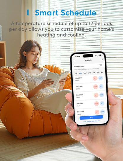 Wi-Fi Thermostat Compatible with 95% heating and cooling systems Works with Alexa Home kit