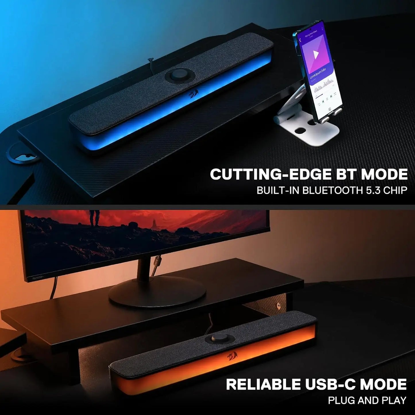 Redragon RGB Desktop Soundbar