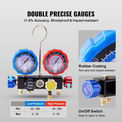 4 Way AC Manifold Gauge Set