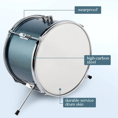 14"x10" 3-Pieces Junior Kids Drum Set