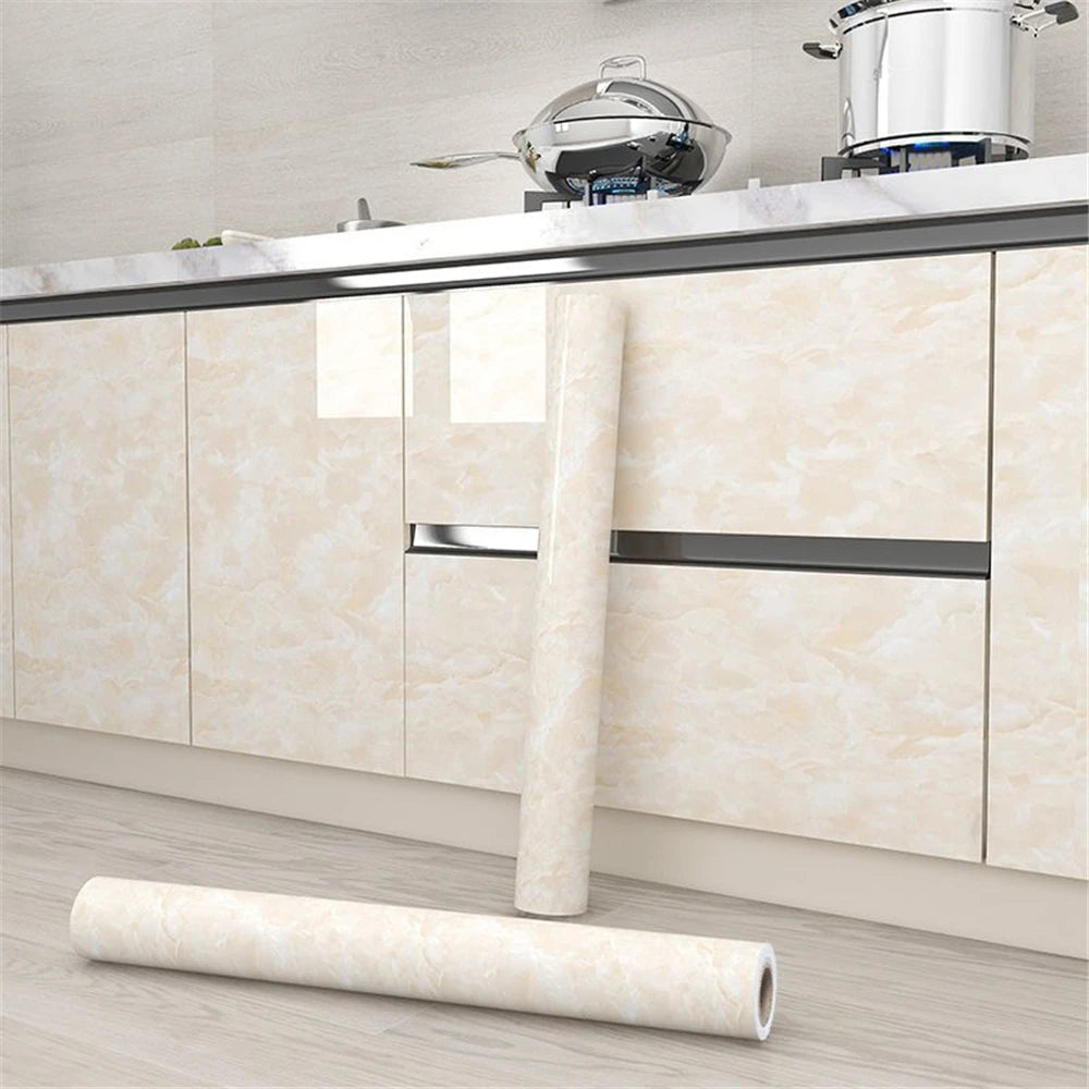 Pvc Marble Kitchen Oil-Proof, Waterproof Self-Adhesive Countertop or Cabinet Renovation Tile Stickers