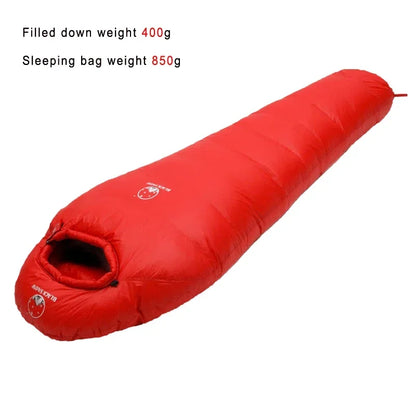 Very Warm White Goose Down Filled Adult Mummy Style Sleeping Bag