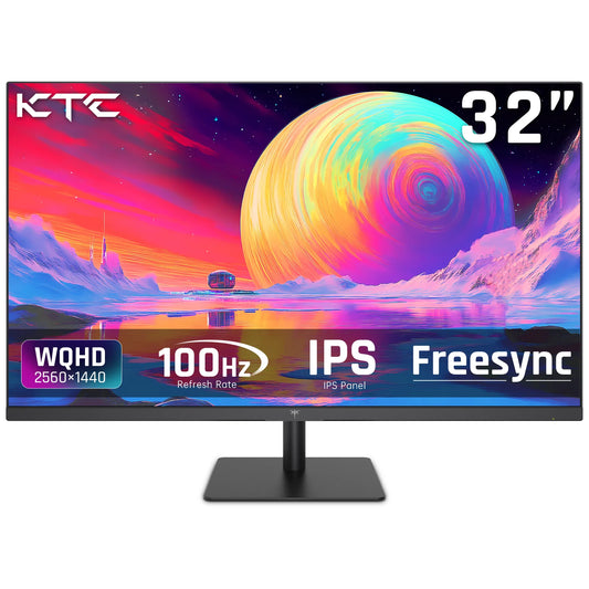 32 Inch 2K Computer Monitor, IPS 1440p Monitor with Ultra-Thin Bezels, HDR10, Freesync/G-sync, HDMI/DP Ports