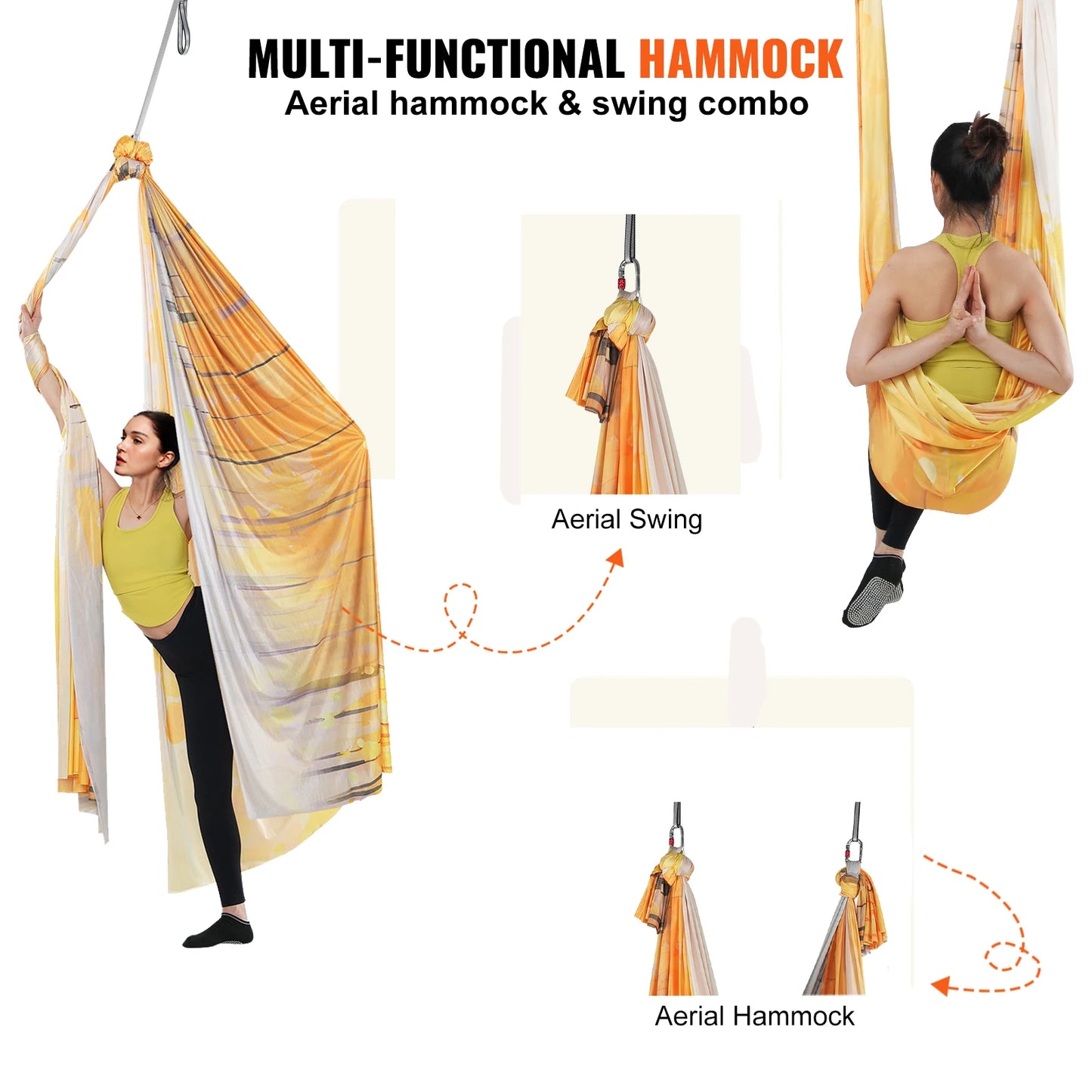5.5 Yards Aerial Yoga Hammock & Swing Nylon Fabric