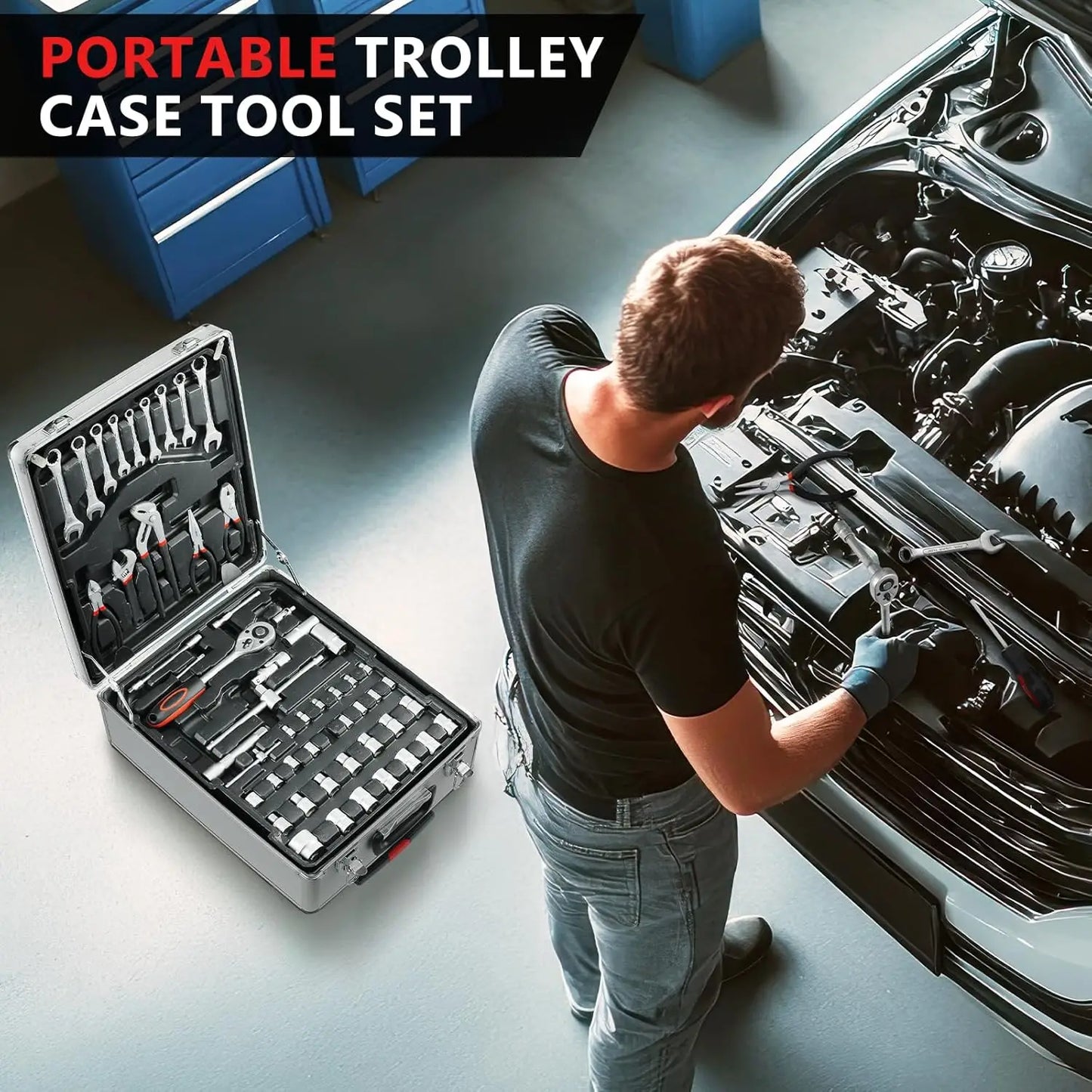799pcs Tool Set Home Repair Tool kit with Trolley Case