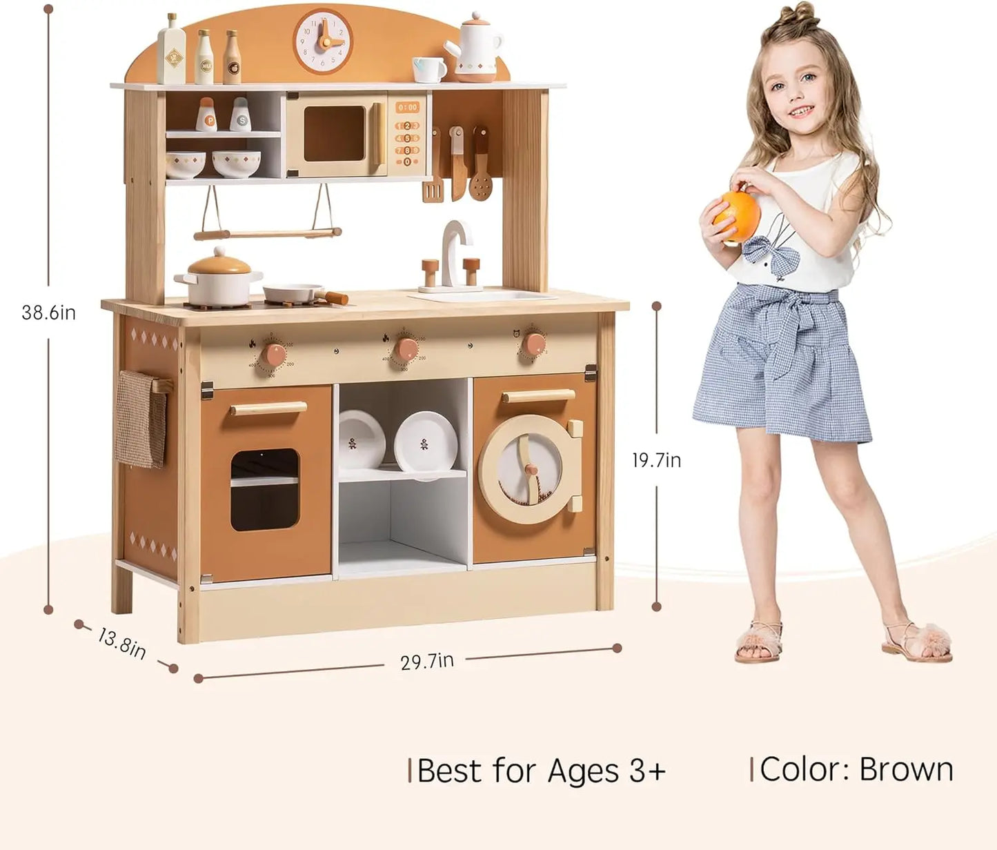 Wooden Play Kitchen Kids Kitchen Playset