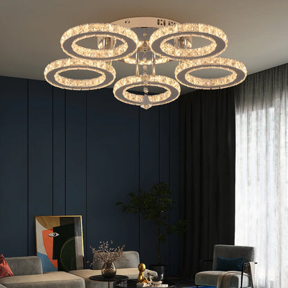 Crystal LED Ceiling Chandelier With Remote Control