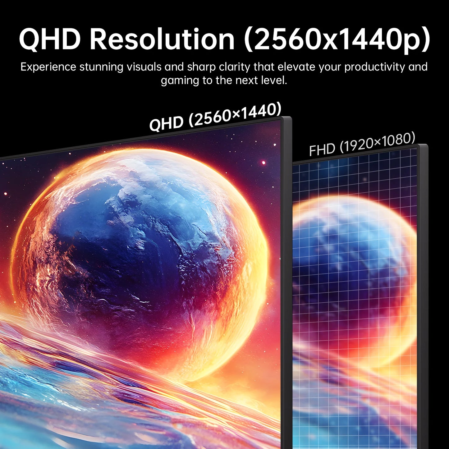32 Inch 2K Computer Monitor, IPS 1440p Monitor with Ultra-Thin Bezels, HDR10, Freesync/G-sync, HDMI/DP Ports