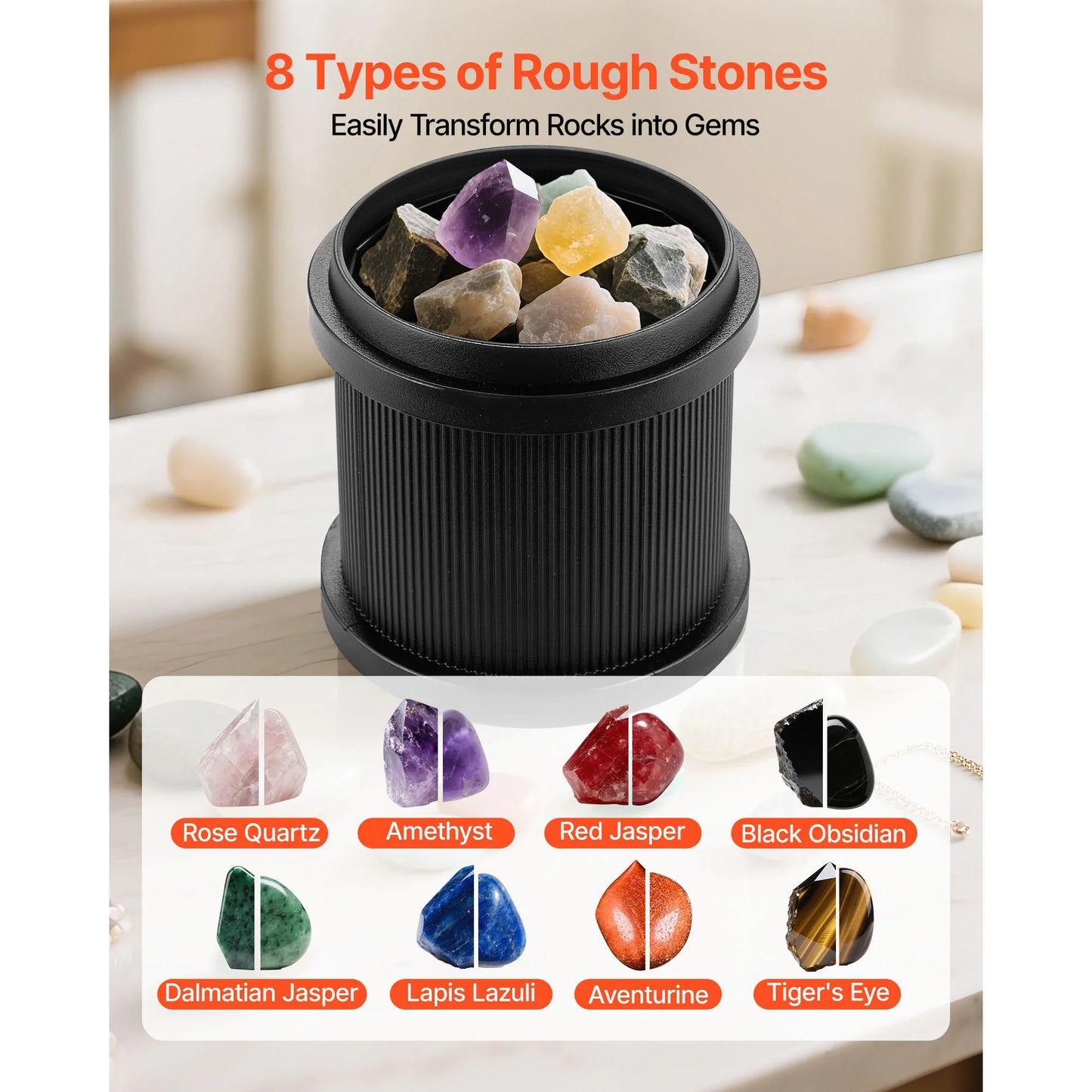 Rock Tumbler Polishing Kit With 4 Speeds