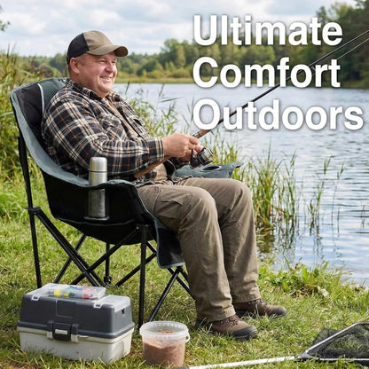 Heavy Duty 400 lbs Oversized Camping Chair with Padded Seat