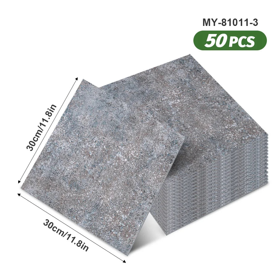 50pcs SXP Floor and Wall Tiles Peel and Stick 11.81x11.81in Self-Adhesive Applies to any Indoor Surface